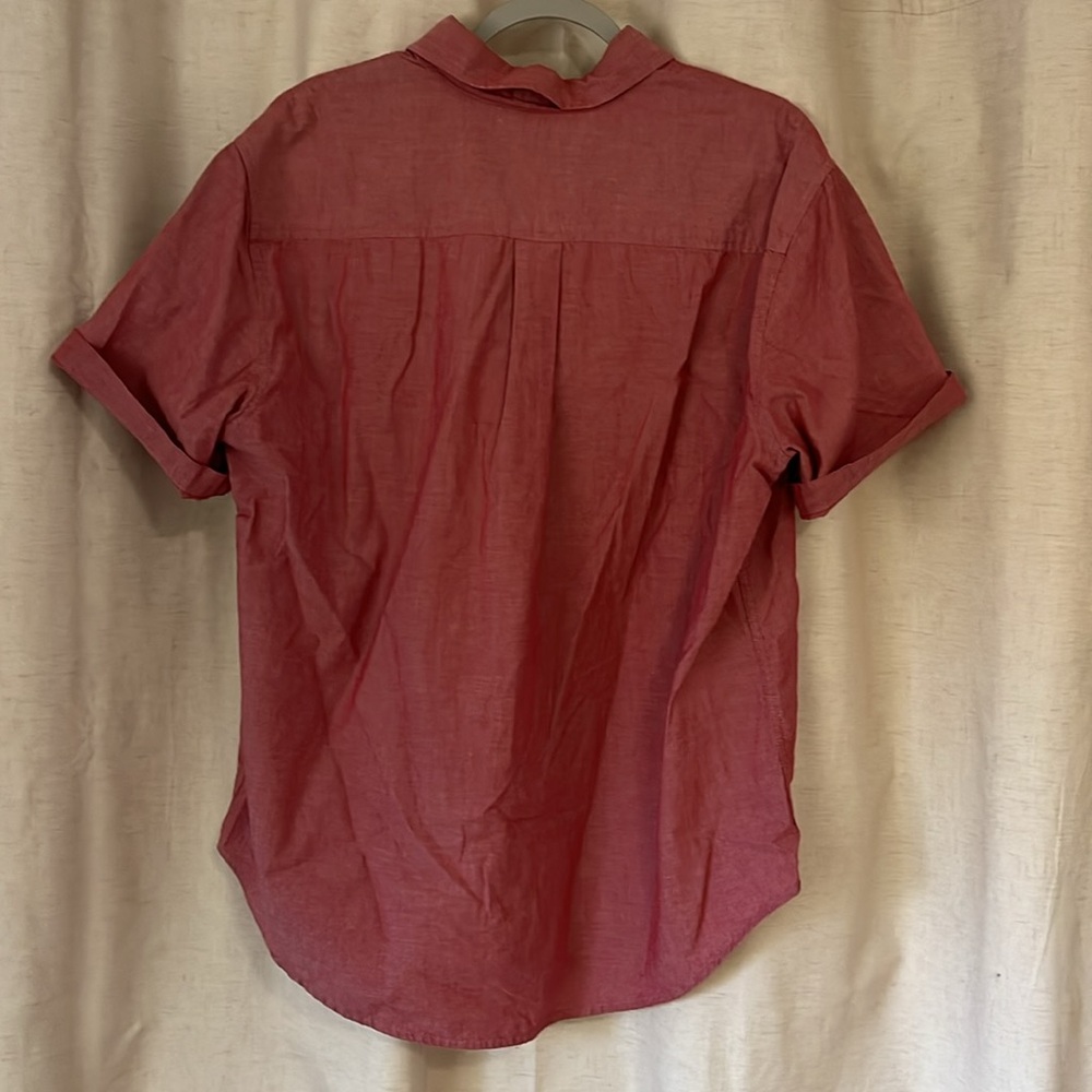 Men's Red Short Sleeve Button Shirt - Picture 4 of 4